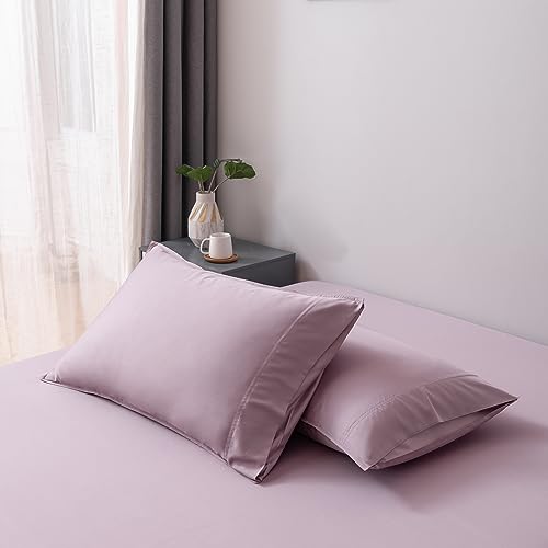 BELLA COTERIE - Luxury Bamboo Viscose Standard Size Pillowcase Set - 100% Organically Grown - Ultra Soft - Cooling - 2 Pcs [Lilac]
