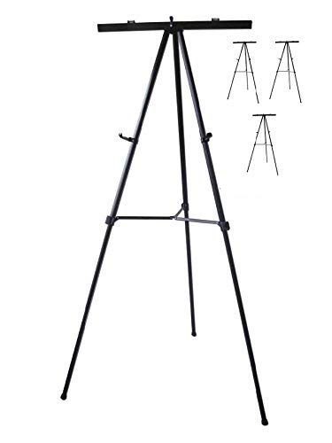 Pack of 4-Lightweight Aluminum Flip-Chart Presentation Easel, Black (4 Pack)