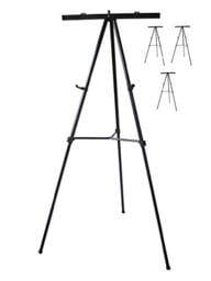 Pack of 4-Lightweight Aluminum Flip-Chart Presentation Easel, Black (4 Pack)
