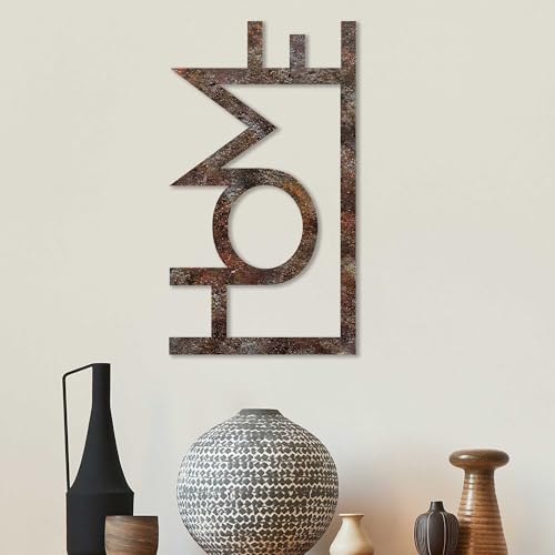 Hand-painted decorative metal wall accessory, antique finish, 50 x 28 cm, durable 1.5 mm metal body, unique art for home decor and style