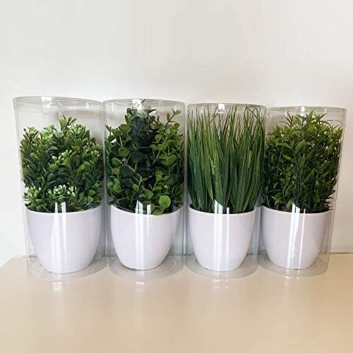 Wellhome 12 Artificial Plants 23 cm with Pot, Pack 6 St017, 13 x 7 cm