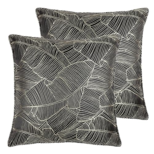 furn. Wylder Seymour Feather Filled Cushions Twin Pack, Black, 50 x 50cm