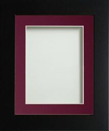 Frame Company Watson Matte Black Picture Photo Frame fitted with Perspex, 24x20 inch with Plum Mount for image size 20x16 inch