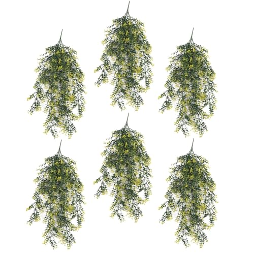 Leaf Artificial Hanging Plants Multipacks Fire Resistant UV Resistant, 6 X 76cm Variegated Plant