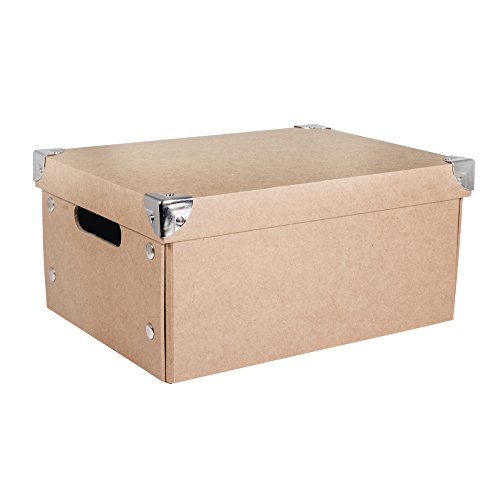 Rayher 67257000 Foldable Storage Box, Organiser with Lid for craft supplies, hobby, home and office, Paper Mache, 32.5x25x16cm