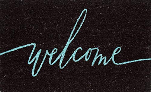 Coco&Coir Natural Coir - Non-Slip - Thick Coir - Premium Quality - Rubber Backed - Eco-Friendly - Indoor - Outdoor - Heavy Duty - Entrance Door Mat - 45 x 75 cm (Neon Life)
