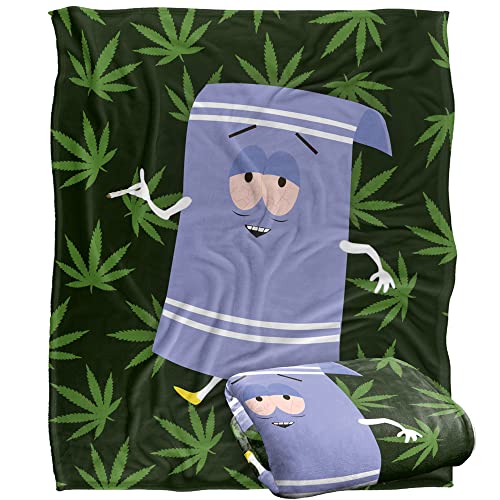 South Park Towlie Pot Leaves Silky Touch Super Soft Throw Blanket 152 X 127 cm, White