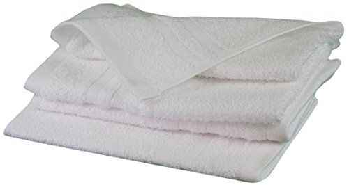 G??zze - Set of 4 Guest Towels, Soft and Absorbent, 100% Cotton, 30 x 50 cm - White