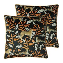 Paoletti Tribeca Feather Filled Cushions Twin Pack, Multicolour, 50 x 50cm