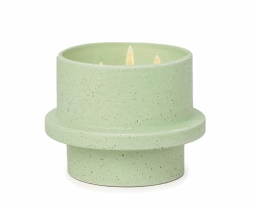 Paddywax Scented Candles Premium Folia Range Candle in Reusable Stackable Ceramic Pot, 326g, Bamboo & Green Tea