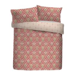 Appletree Heritage Aurelia Duvet Cover Set Super King 260 x 220cm – 100% Cotton Floral Bedding, Soft Touch Heritage Design, Pink, Includes 2 Pillowcases
