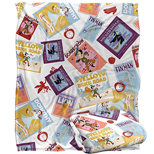 THE WIZARD OF OZ All Over Character Print 1 Silky Touch Super Soft Throw Blanket 152 x 127 cm