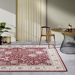 Villeroy & Boch Pierre Indoor & Outdoor Rug Oriental - Oriental Flat Weave, Oriental Design Classic, Oeko-Tex Weatherproof & UV-Resistant for Balcony, Patio, Garden - Red Cream, 160 x 235 cm