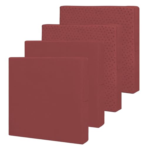 Easy-Going Waterproof Patio Cushion Covers ONLY Cover 22x20x4 inch 4 Pack Replacement Non-Slip Outdoor Seat Cushion Slipcover with Zipper. Wine