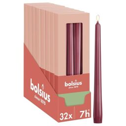 Bolsius Essentials - Smooth Taper Candles - Red - 9.6 in - Pack of 32-7.5 Hours - Decorative Candles - No Palm Oil - with Natural Plant Wax