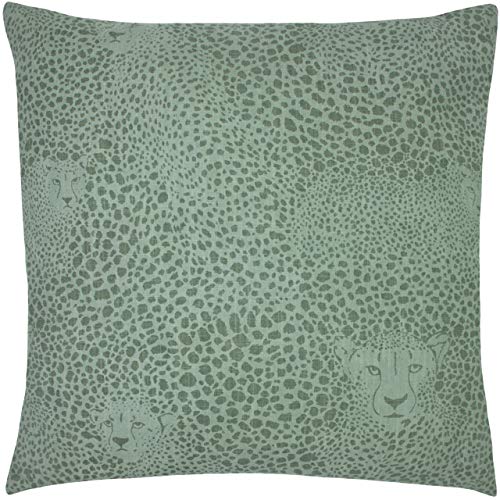 furn. Hidden Cheetah Polyester Filled Cushion, Sage, 50 x 50cm