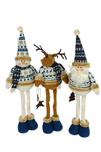 Christmas Gifts 98483 Figurine Christmas Decoration with 3 Sets 55 cm-Blue