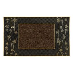 JVL Daisy PVC Pin Scraper Doormat, 45x75cm, Gold