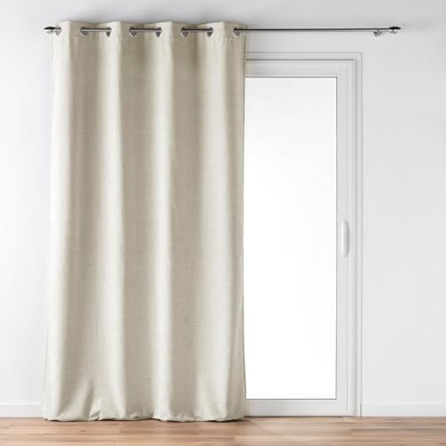 Douceur d'Intérieur Curtain, Polyester, White, 140 x 260 cm