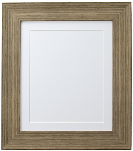 FRAMES BY POST Hygge Picture Photo Frame, Bear Creek Brown with White Mount, 40 x 30 cm Image Size 12 x 8 Inches