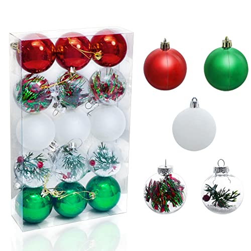 Uten Christmas Balls Xmas Tree Hanging Christmas Balls Decoration for Xmas Hanging Decorations Festival Holiday Decor - 15 Pieces 6cm