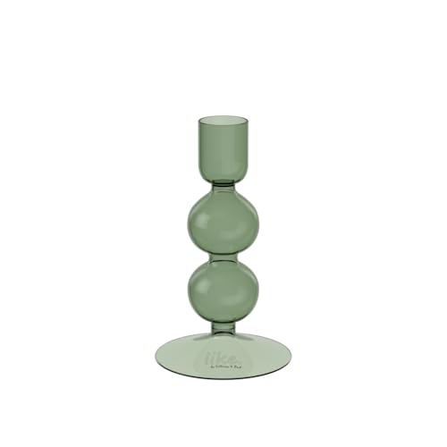 like. by Villeroy & Boch - Like Home Sage Candleholder Green, Elegant Glass Candleholder for Taper Candles, Home Decoration, Modern Design, Candleholder Decoration, Borosilicate Glass