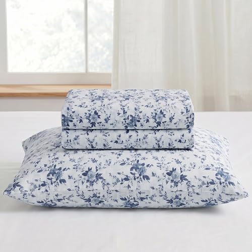 Modern Threads 4-Piece 100% Cotton Flannel Sheet Set – Soft and Durable for Every Season, Brittany Queen