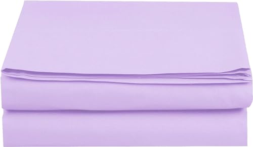 Elegant Comfort Premium Hotel Quality 1-Piece Flat Sheet, Luxury and Softest 1500 Premium Hotel Quality Microfiber Bedding Flat Sheet, Wrinkle-Free, Stain-Resistant, Twin/Twin XL, Lilac