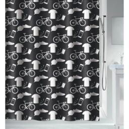 Spirella Polyester Patchwork Shower Curtain 120 x 200 cm Black