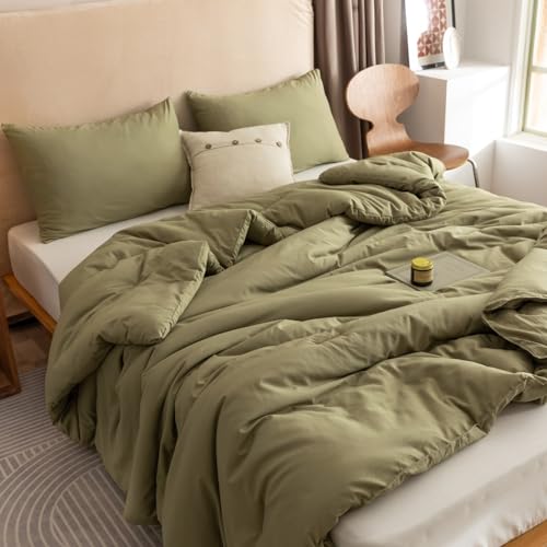 ROSGONIA King Size Comforter Set Olive Green,3pcs King Comforter Set(1Boho Comforter & 2Pillowcases),Lightweight Comforter King Size Bedding,Cozy Blanket Bedspreads Quilt for All Season,Gifts Ideas