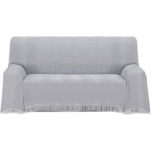 ECOMMERC3 - Multi-purpose Bedspread Size 130 x 180 cm for Sofa or Bed - Multi-purpose Foulard Extra Soft Touch Grey