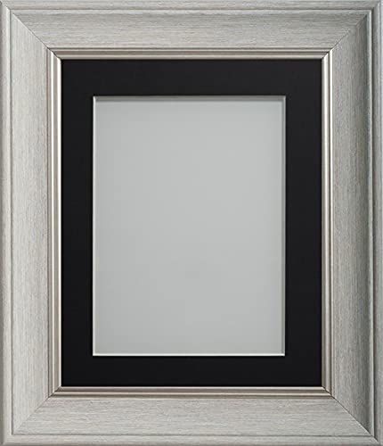 Frame Company Drummond Pale Grey Photo Frame, Black Mount, A4 for 10x6 inch, fitted with perspex
