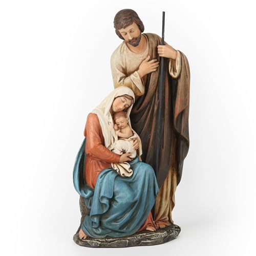 BC Catholic Holy Family Statue, Nativity Scene Indoor, Religious Gfit, Christmas Home Decor, Collectable Figurine 6inches H, Renaissance Sculpture Handmade by Buildclassic