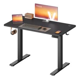 VASAGLE Electric Standing Desk, Height Adjustable Desk, Sedentary Reminder, 4 Memory Heights, for Home Office, 100 x 60 cm, Black LSD310BZ01