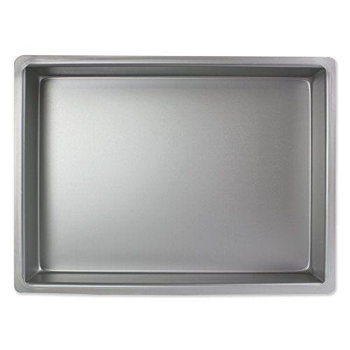 PME Aluminium Oblong Cake Pan 10 x 15 x 4-Inch Deep, Silver - Aluminium Oven-Safe Bakeware for Even Heat & Smooth Edge Cakes - Layered, Tiered, Sheet & Sponge Bakes for Cake Decorations