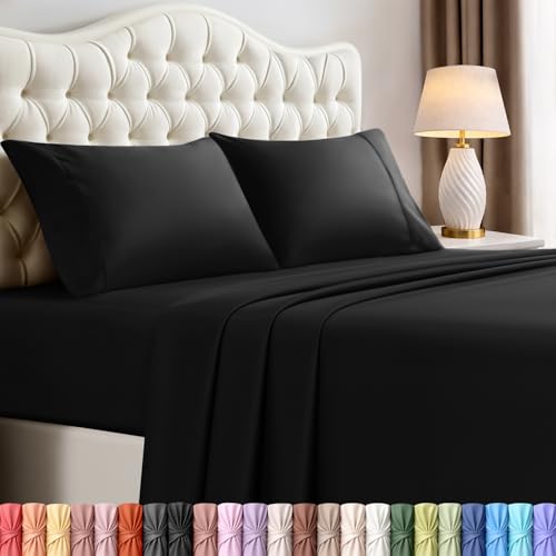 Utopia Bedding California King Sheets - 4 Piece Bedding - Brushed Microfiber - Shrinkage and Fade Resistant - Easy Care (Cal King, Black)