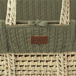 The Little Green Sheep Cable Knit Moses Basket Replacement Liner - Juniper