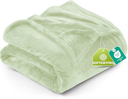 Utopia Bedding Fleece Blanket Twin Size Sage Green 300GSM Luxury Anti-Static Fuzzy Soft Microfiber Bed Blanket (60 x 80 Inches)