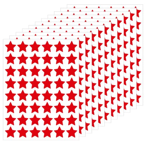 480Pcs Star Stickers, 20mm Colors Mini Stars Stickers 10 Sheets, Red - Colorful Star Reward Sticker, Small Stickers for Children Teachers Art Scrapbooking & DIY Greeting Cards