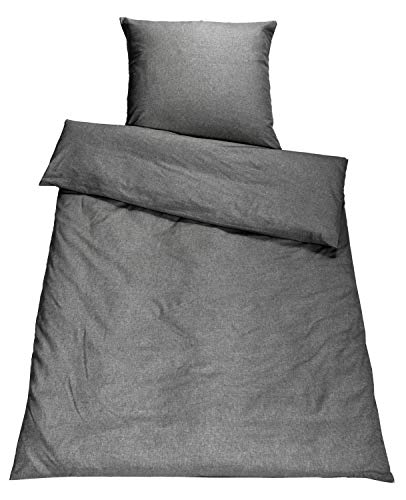 SETEX Chambray 1820 200220 900 453 (SE0) Duvet Cover and 2 Pillowcases 90% Cotton 220 x 200 cm Dark Grey