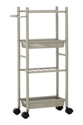 Premier 4 Tier Trolley, 2 Baskets, Brush Nickel