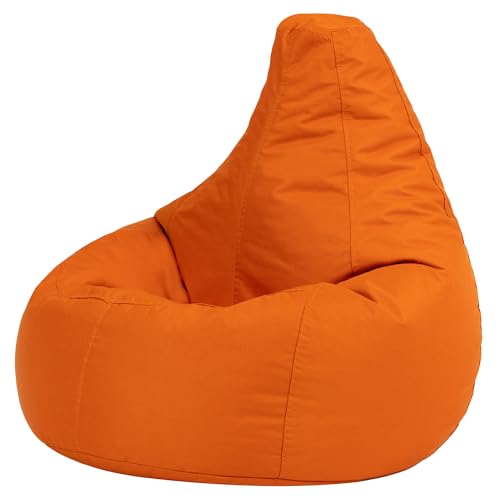 Bean Bag Bazaar Dalton Outdoor Kids Bean Bag Chair, Burnt Orange, Kids Garden Chair with Water Resistant Fabric, Bean bag with Filling Included, Gaming Beanbag for Bedroom, Playroom, Garden