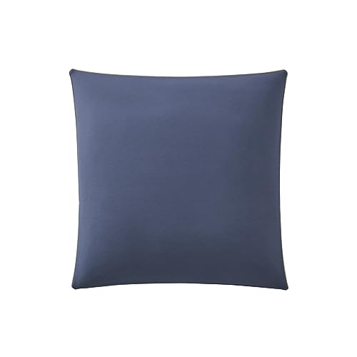 Two-tone Cotton Pillowcase, Bons Jours, Blue, 65 x 65 cm, Essix