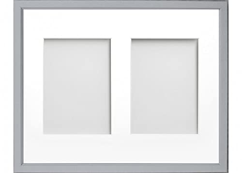 Frame Company Drayton Multi Aperture Photo Frame, Grey, 14x11 for 7x5 inch (x2)