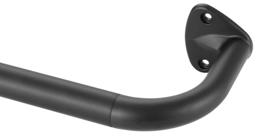 "Matte Black Splicing Curtain Rods 28-120"" - Room Darkening & Adjustable Blackout Rod for Single Window"