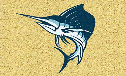GIFTCOMPANYITALY OGGETTI IDEE DESIGN Gift Company Swordfish, Coconuts Doormat 75 x 2.5 Cm.