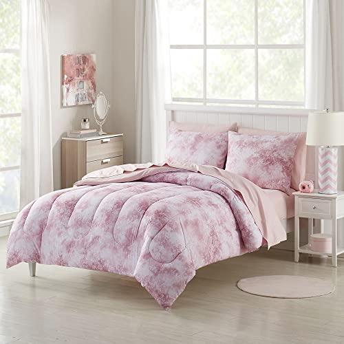 Sweet Home Collection Kids Bedding Set Bed in a Bag for Boys and Girls Toddlers Printed Sheet Set and Comforter, Twin, Waterbury Marble
