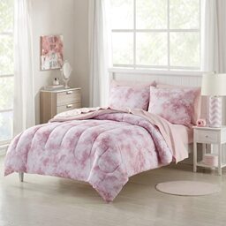 Sweet Home Collection Kids Bedding Set Bed in a Bag for Boys and Girls Toddlers Printed Sheet Set and Comforter, Twin, Waterbury Marble