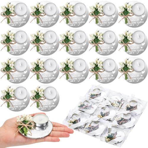 Conelist 50 PCS Wedding Favor Candle Holders Acrylic Bridal Shower Favors Candles Bulk Thank You Gifts Wedding Souvenirs for Guest Party Favors Decorations