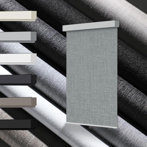 "Blindify Blackout Roller Shades, Cordless Roller Blinds for Windows, Thermal Insulated Fabric Window Shades UV Protection for Home, Office, Bedroom, Door, Grey, 25"" W x 72"" H"